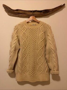 Vintage Cream Cable Knit Sweater